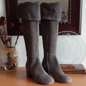 Halogen Gray Suede Nobel Over the Knee Boots 8